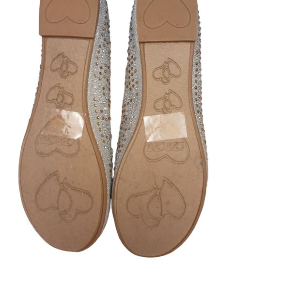 Db Dk Fashion Silver Glitter Rhinestone ballet flats size 8.5 - Picture 4 of 4